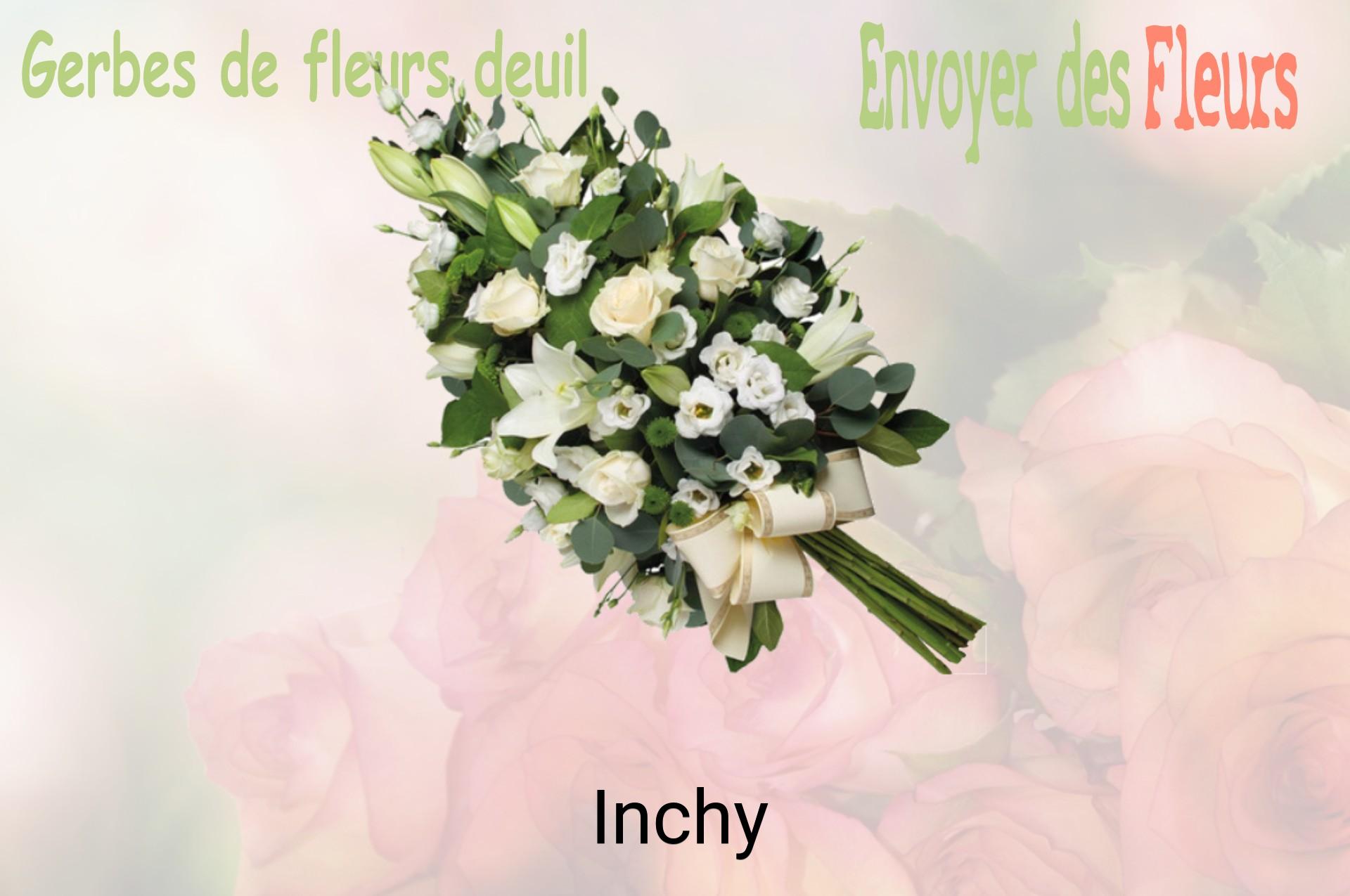 Gerbe de fleurs de deuil livrée à Inchy